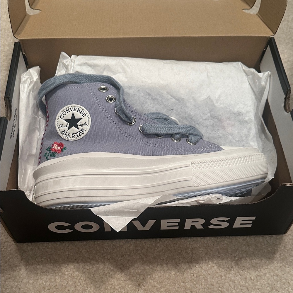 Converse High-Tops in Light Blue and White